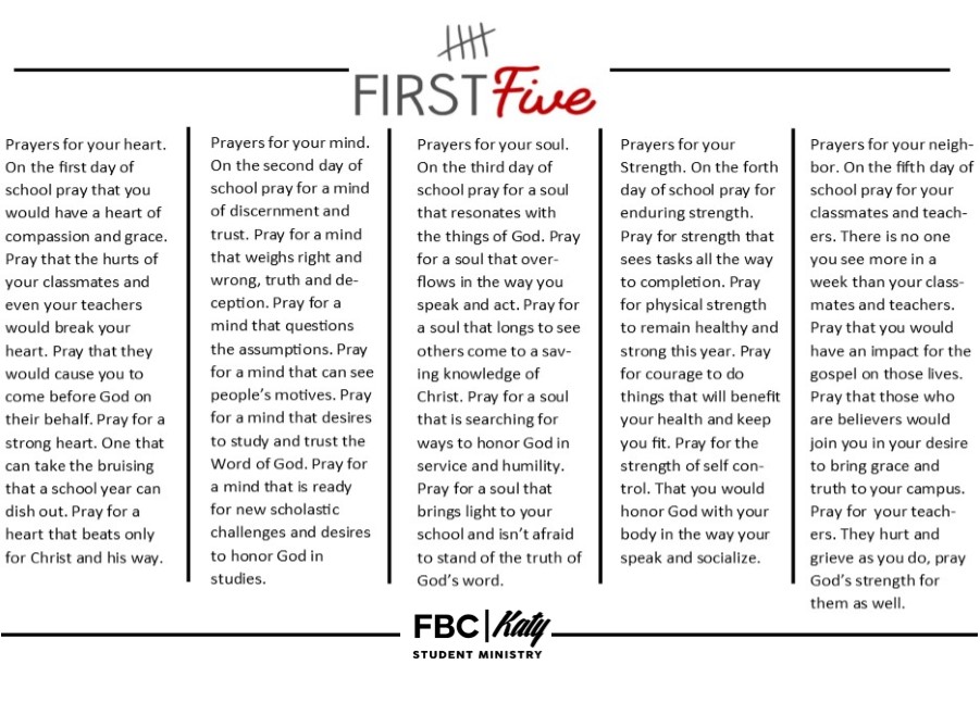 First Five Text